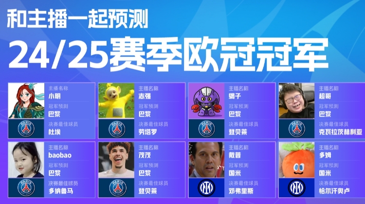 吧友支持国米还是巴黎？与主播一起预测欧冠冠军！足篮分两派👀